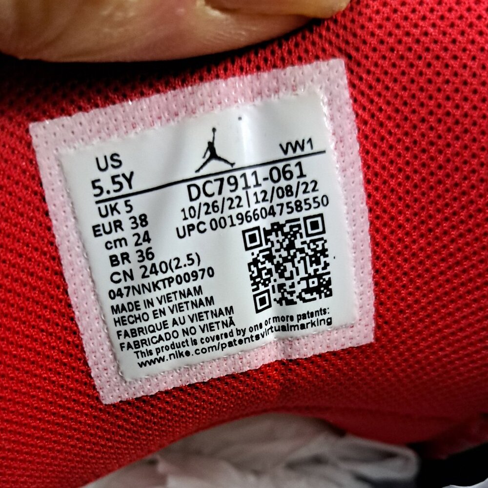 %Nike Air Jordan Pro Strong GS Sneakers 5.5Y Black University Red AJ24 - Picture 6 of 11